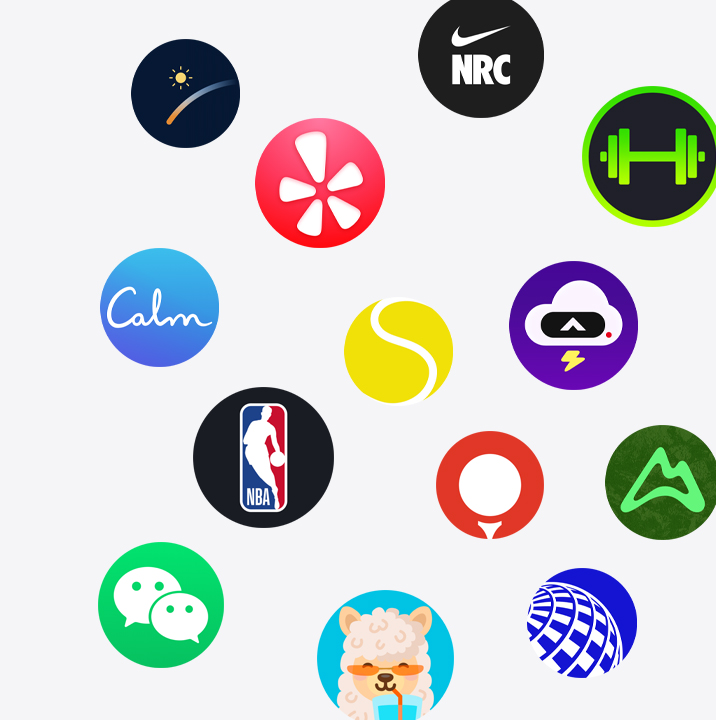 Los íconos de las apps del App Store en el Apple Watch.