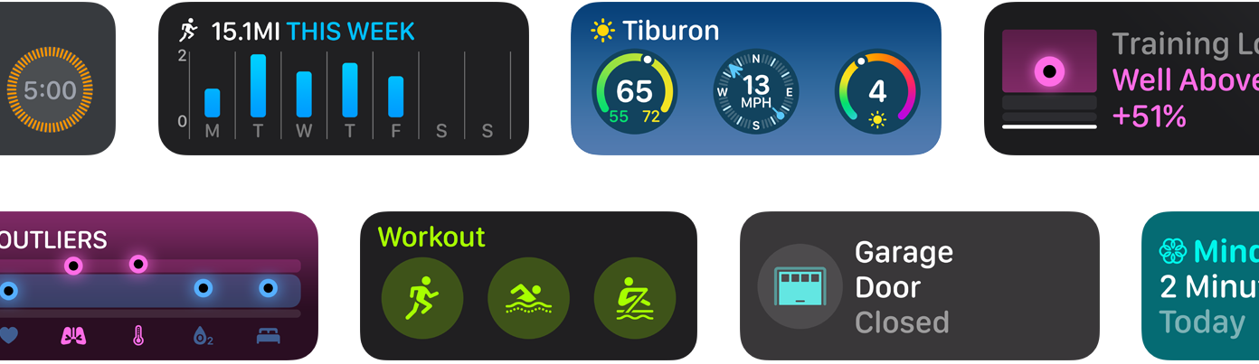 Beberapa widget aplikasi baru untuk watchOS