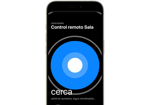 Un iPhone se usa para encontrar un Apple TV Remote
