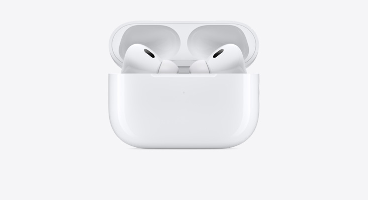 AirPod Pro pictured inside an open MagSafe Charging Case.