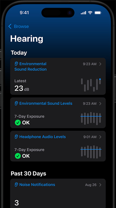 iPhone showing the Loud Sound Reduction result