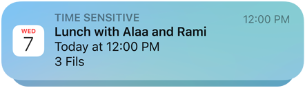 Image of Calendar app push notification