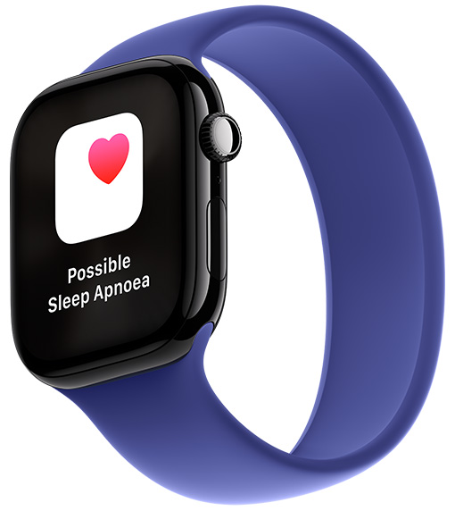 The possible sleep apnea notification showing up on an Apple Watch Series 10.