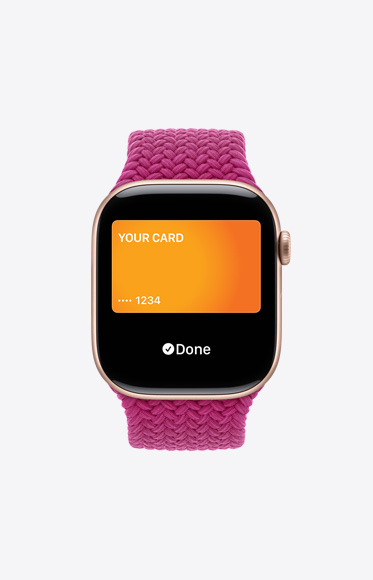 Apple Card being used through Apple Pay on Apple Watch Series 10.