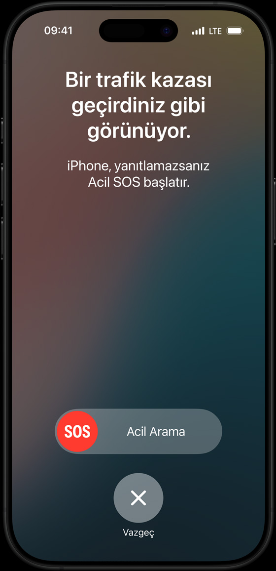 Siyah Titanyum iPhone 16 Pro’da Acil SOS özelliğinin gösterimi