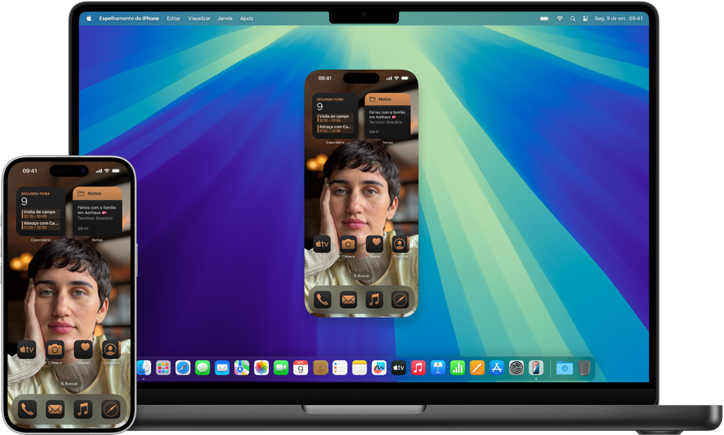 Demonstração do recurso Continuidade entre o iPhone e o Mac