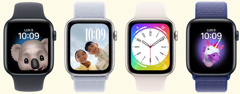 Varios Apple Watch con caras divertidas y graciosas.