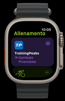 Un Apple Watch Ultra 2 con l’app TrainingPeaks.