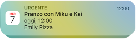 Immagine di una notifica push dell’app Calendario