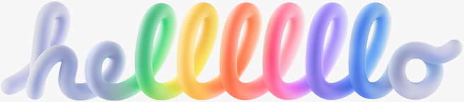 Colorful bubble letters spelling 'hello' spelled with six l’s in six different colors, echoing the headline 'brilliant' spelled with six l’s and representing the different colors of iMac.