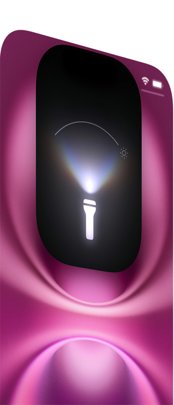 Bouton Action activant la lampe de poche