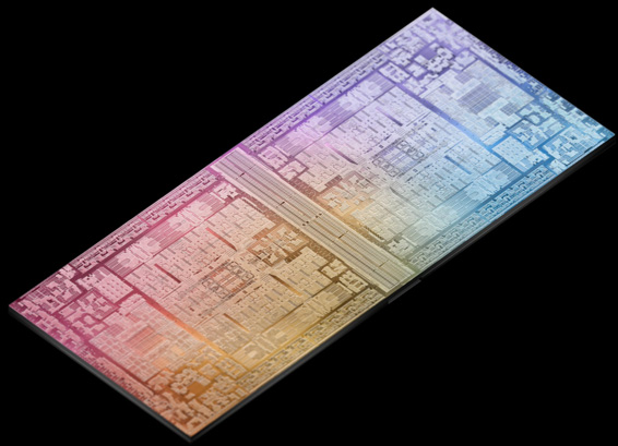 Diagramma del die M2 Max collegato a un altro die M2 Max